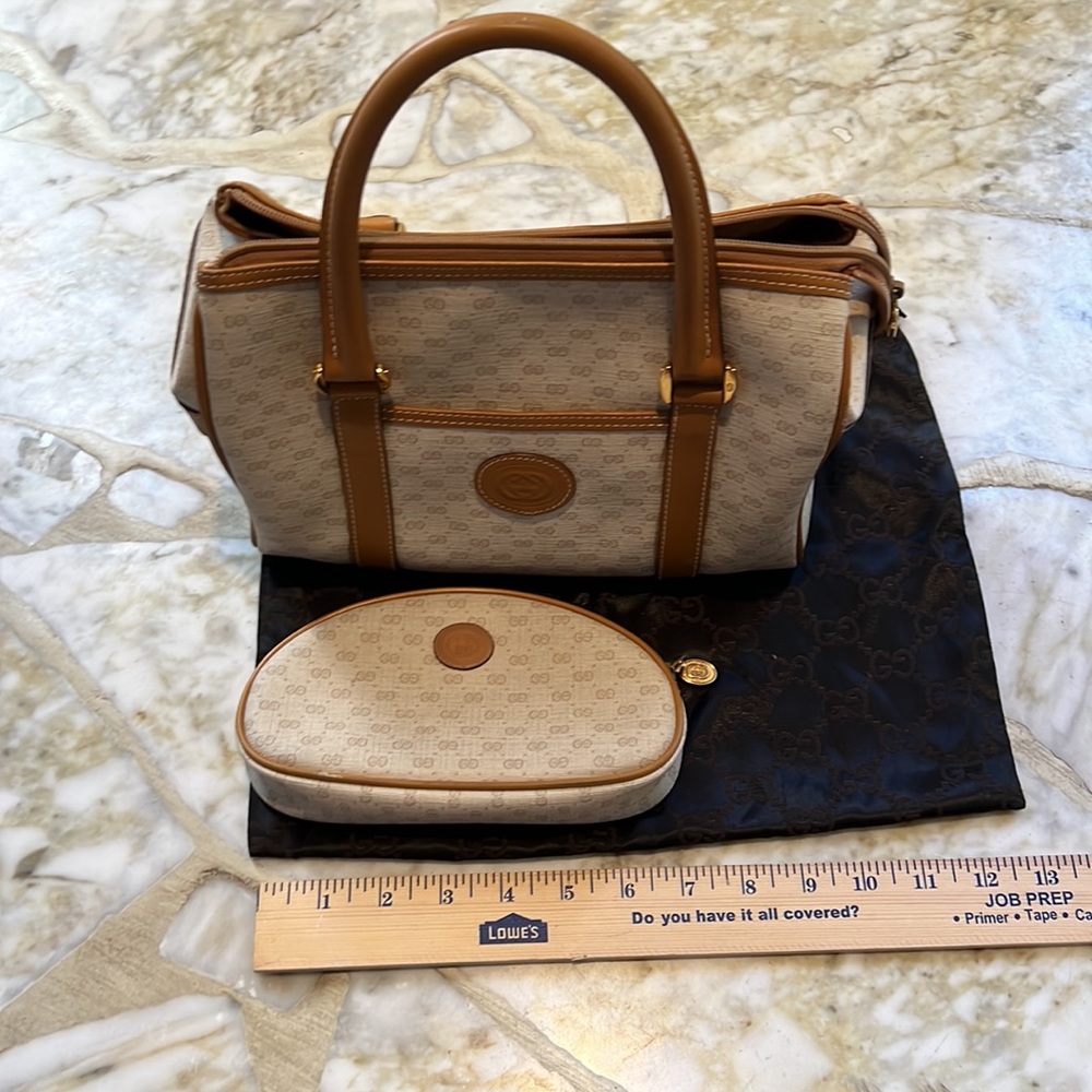 Authentic Gucci Handbag and Makeup Bag - Picture 7 of 12